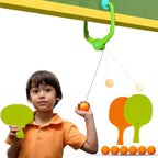 Wall Hanging Table Trainer Tenis for Kids | Indoor Ping Pong Game Set with 2 Rackets and 6 Balls