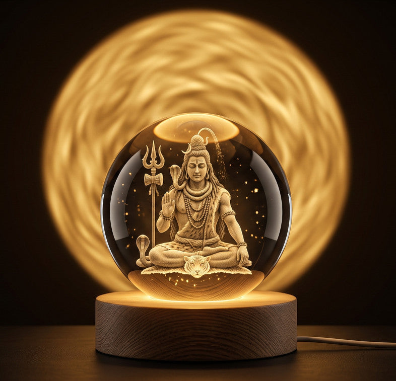 3d Crystal Ball( Mahadev) - Best for Home Decore