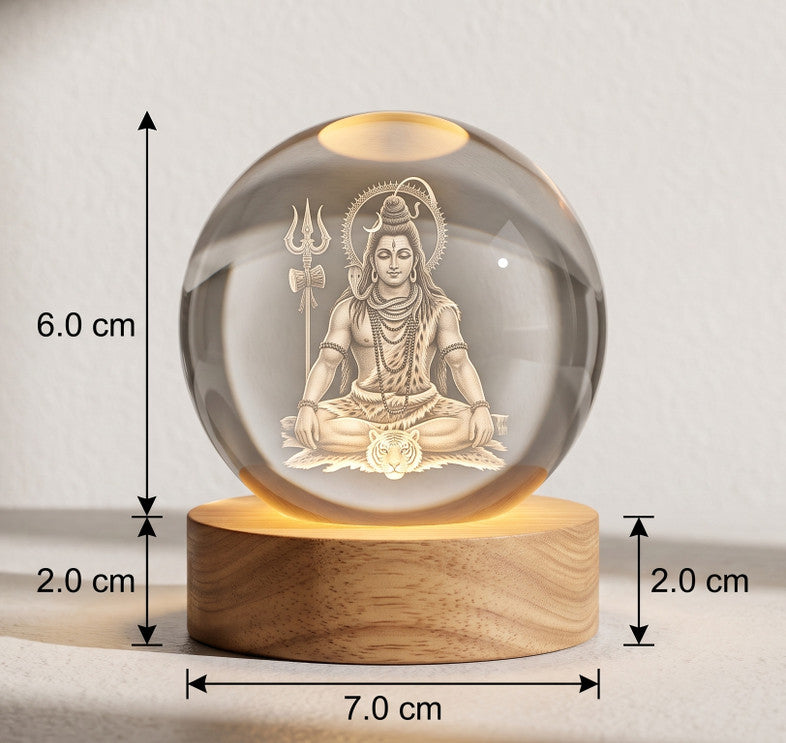 3d Crystal Ball( Mahadev) - Best for Home Decore