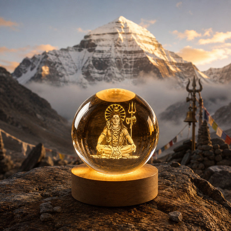 3d Crystal Ball( Mahadev) - Best for Home Decore