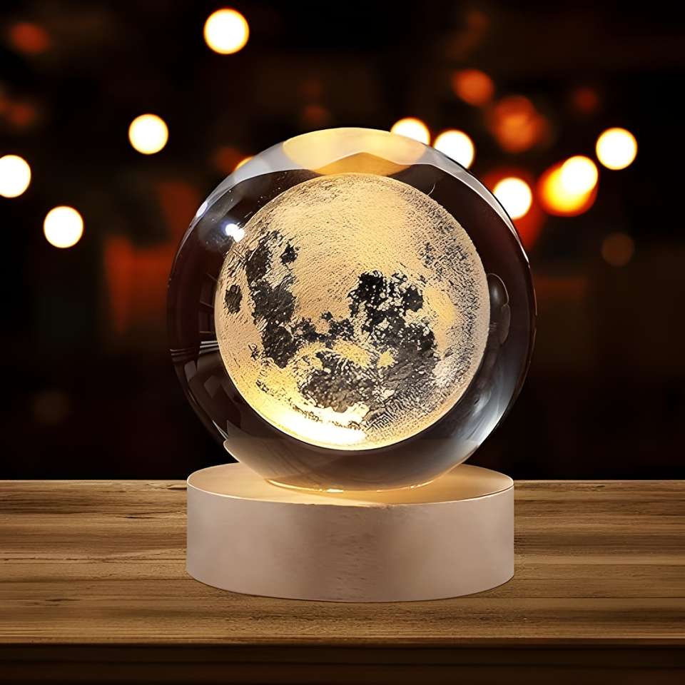 3D Crystal Ball (Moon) - Best For Home Decore