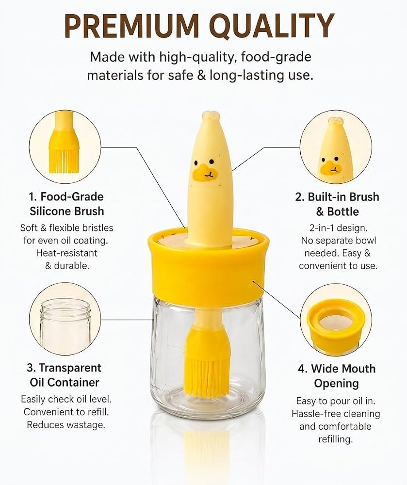 Cute Oil Brush with Dispenser - Pack Of 2