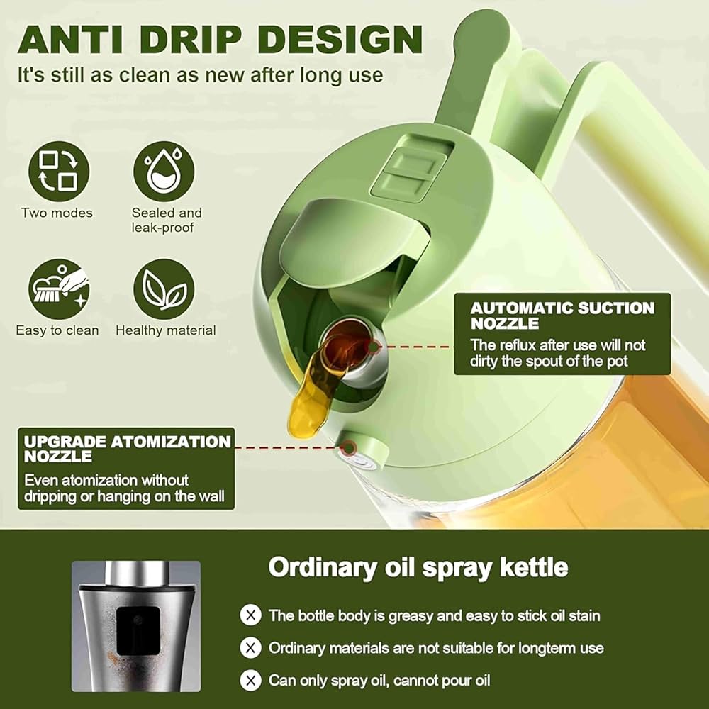 Oil Dispenser Bottle 2 in 1 (Spray & Dispenser) - 500 Ml