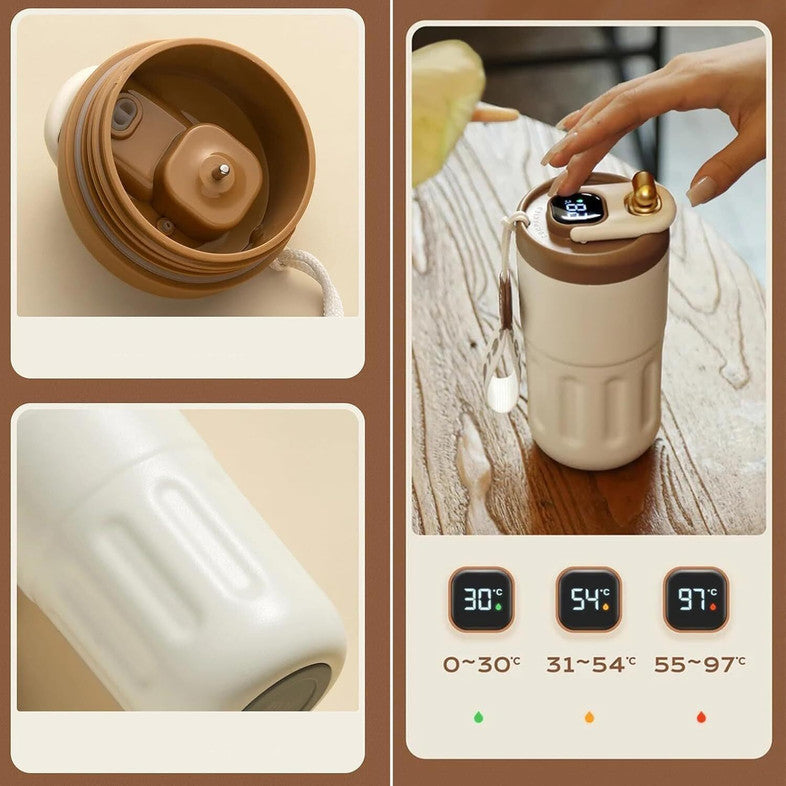 Cute Stainless Steel Coffee Mug with Temperature -420 Ml